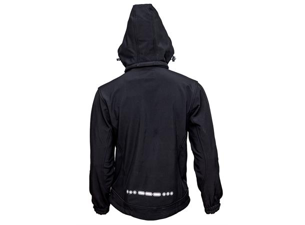 Bulldog softshelljakke, svart, Vannavisende og avtagbar hette